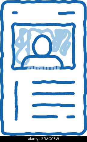 Illustration dessinée à la main de l'icône de la carte joueur de joueur Illustration de Vecteur