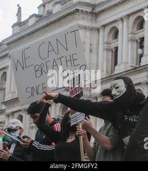 Londres Royaume-Uni 9 mai 2021 les Palestiniens de Londres rassemblés par Downing Street pour se rallier à une loi discutée dans le La Knesset se demander si les colons juifs peuvent expulser les Palestiniens par la force De leurs maisons Paul Quezada-Neiman/Alay Live News Banque D'Images