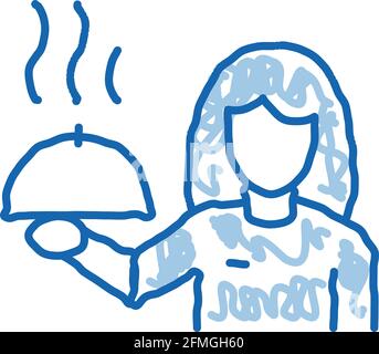 Illustration de l'icône de la livraison d'aliments dessinés à la main Illustration de Vecteur