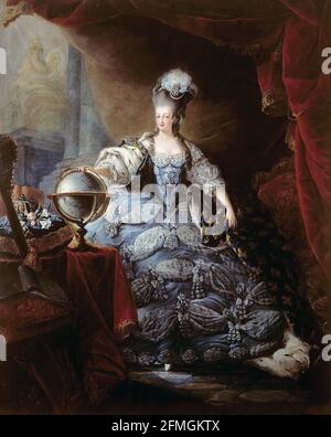 Portrait de Marie-Antoinette d'Autriche - Reine de France - Jean-Baptiste André Gautier-Dagoty Banque D'Images