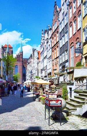 Pologne, Gdansk, rue Mariacka, Pomerania voïvodeship. Banque D'Images