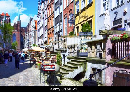 Pologne, Gdansk, rue Mariacka, Pomerania voïvodeship. Banque D'Images