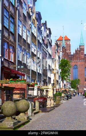 Pologne, Gdansk, rue Mariacka, Pomerania voïvodeship. Banque D'Images