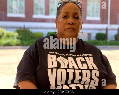 Selma, Alabama, États-Unis. 8 mai 2021. À l'âge de huit ans, Sheyann Webb-Christburg était la plus jeune fille à participer à la première tentative de traverser le pont Edmund Pettus et était témoin oculaire de la violence du dimanche sanglant, le 7 mars 1965. Elle s'est engagée à lutter pour le droit de vote depuis lors. Elle croit en l'importance de faire participer davantage les jeunes et d'accroître l'éducation sur l'importance du vote. Crédit : Sue Dorfman/ZUMA Wire/Alay Live News Banque D'Images