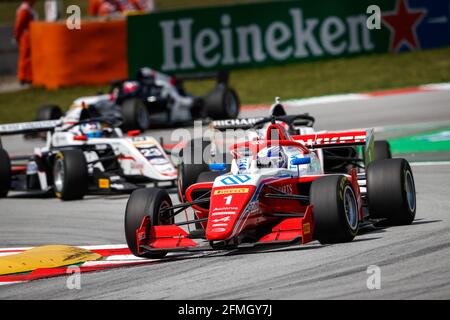 01 ARON Paul, Prema Powerteam, action lors du 2ème tour du Championnat régional d'Europe de Formule 2021 par Alpine du 07 au 10 mai 2021 sur le circuit de Barcelone-Catalunya, à Montmelo, près de Barcelone, Espagne - photo Antonin Vincent / DPPI Banque D'Images