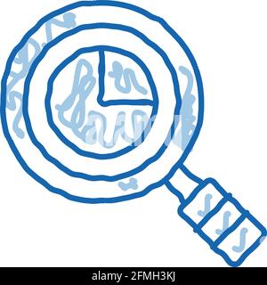 Statisticien Loupe verre Doodle icône dessin à la main illustration Illustration de Vecteur