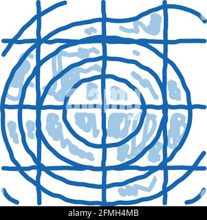 Illustration dessinée à la main de l'icône de la carte topographique du paysage Illustration de Vecteur