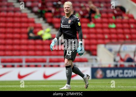 SUNDERLAND, ROYAUME-UNI. 9 MAI Jonathan Mitchell de Northampton Town pendant le match de la Sky Bet League 1 entre Sunderland et Northampton Town au stade de Light, Sunderland, le dimanche 9 mai 2021. (Credit: Mark Fletcher | MI News) Credit: MI News & Sport /Alay Live News Banque D'Images