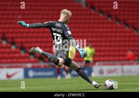 SUNDERLAND, ROYAUME-UNI. 9 MAI Jonathan Mitchell de Northampton Town pendant le match de la Sky Bet League 1 entre Sunderland et Northampton Town au stade de Light, Sunderland, le dimanche 9 mai 2021. (Credit: Mark Fletcher | MI News) Credit: MI News & Sport /Alay Live News Banque D'Images