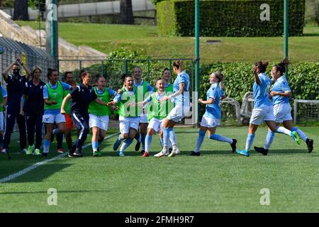 Rome, Italie. 09e mai 2021. Le Latium tient sa promesse, tout d'abord à lui-même. L'équipe de Carolina Morace a conquis la promotion à Serie A et l'a fait de la manière la plus belle, prenant le derby (deuxième victoire dans la saison dans le derby) contre Roma Calcio Femminile. (Photo de Domenico Cippitelli/Pacific Press) Credit: Pacific Press Media production Corp./Alay Live News Banque D'Images