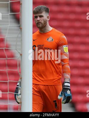 SUNDERLAND, ROYAUME-UNI. 9 MAI Lee Burge de Sunderland lors du match de la Ligue 1 de Sky Bet entre Sunderland et Northampton Town au Stade de lumière, Sunderland, le dimanche 9 mai 2021. (Credit: Mark Fletcher | MI News) Credit: MI News & Sport /Alay Live News Banque D'Images