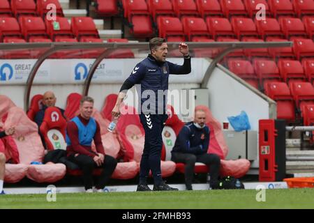 SUNDERLAND, ROYAUME-UNI. 9 MAI le directeur de Northampton, Jon Brady, lors du match Sky Bet League 1 entre Sunderland et Northampton Town au stade de Light, Sunderland, le dimanche 9 mai 2021. (Credit: Mark Fletcher | MI News) Credit: MI News & Sport /Alay Live News Banque D'Images