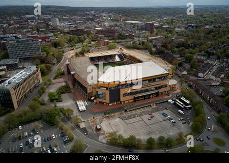 Vues aériennes du stade Molineux, Wolverhampton, Royaume-Uni Banque D'Images