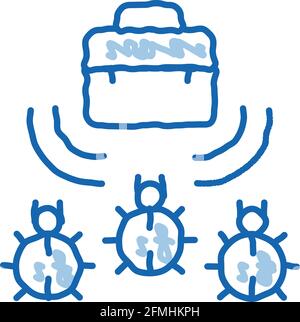 bugs pour l'écoute dans la mallette doodle icône dessin à la main illustration Illustration de Vecteur