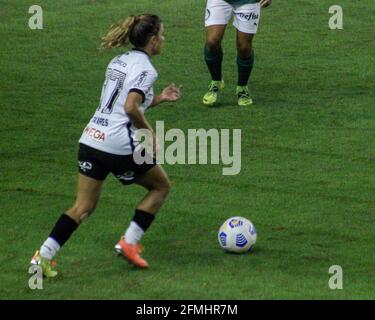 Sao Paulo, Sao Paulo, Brésil. 9 mai 2021. (SPO) match entre Corinthiens et Palmeiras pour le Championnat brésilien des femmes. 9 mai 2021, Sao Paulo, Brésil: Match entre Corinthiens et Palmeiras, pour la sixième manche du championnat national brésilien des femmes A1 football 2021, au stade Parque Sao Jorge, ce dimanche (9). Le match s'est terminé par un tirage de 1-1 et les buts ont été marqués par Bruna Caldera, de Palmeiras, et Vic Albuquerque égalé pour Corinthiens. Crédit: PRI Fiotti/TheNews2 crédit: PRI Fiotti/TheNEWS2/ZUMA Wire/Alay Live News Banque D'Images