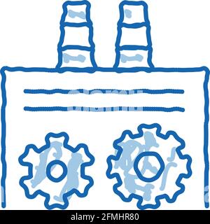 paramètres techniques de la centrale thermique icône de l'enlinet dessinée à la main illustration Illustration de Vecteur