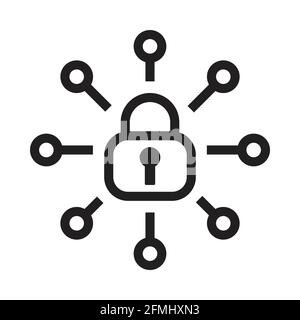 Vecteur d'icône de cyber-sécurité. Sécurité logo Intelligence artificielle symbole Keyhole vitesse Internet technologie signe pour la conception graphique, logo, site Web, ainsi Illustration de Vecteur