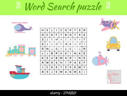 Jeu modèle mot recherche puzzle d'animaux pour enfants avec des images. Fiche d'activité pour enfants version imprimable. Jeu éducatif pour étudier l'anglais Illustration de Vecteur