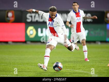 Neymar Jr du PSG lors du championnat français Ligue 1 match de football entre le Stade Rennais et Paris Saint-Germain le 9 mai 2021 au Parc Roazhon de Rennes, France - photo Jean Catuffe / DPPI Banque D'Images