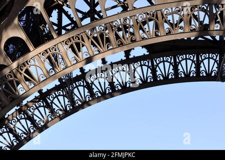 Détail de la Tour Eiffel à Paris, France Banque D'Images