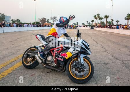 Spectacle de moto à Sharqiah saison-Arabie Saoudite. Banque D'Images