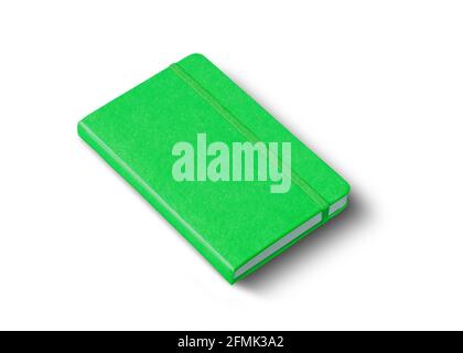 Maquette de l'ordinateur portable fermé vert isolated on white Banque D'Images