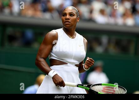 Photo du dossier datée du 09-07-2019 de Serena Williams. Date de publication : lundi 10 mai 2021. Banque D'Images