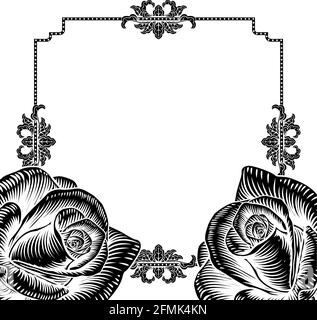 Arrière-plan de l'invitation de mariage funéraire de fleur de rose Illustration de Vecteur