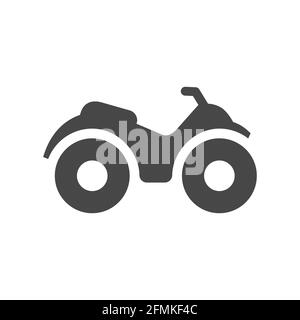 Icône vecteur noir pour VTT ou moto. Symbole de véhicule tout-terrain Quad. Illustration de Vecteur