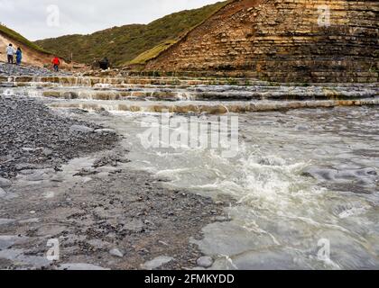 Plage de Mondnash sur la côte de Glamorgan, au sud du pays de Galles Banque D'Images