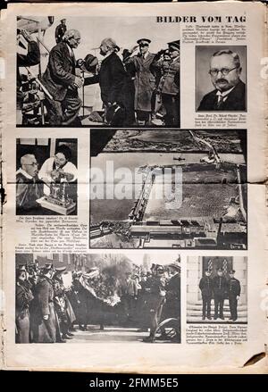 Hitler et Hindenburg se serrer la main sur la première page de The Bilder Welt avril 1933 Banque D'Images