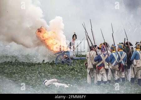 Reconstitution de la bataille franco-prussienne de Jena / Iena / Auerstedt 1806 - 2016 Banque D'Images