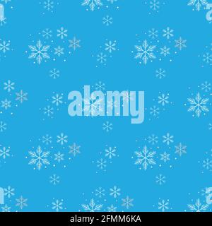 Flocons sur ciel bleu - Noël arrière-plan transparent Illustration de Vecteur