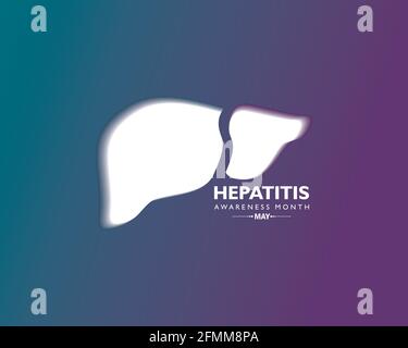 Illustration vectorielle du mois de sensibilisation à l'hépatite observé en mai. Le foie est un organe vital qui traite les nutriments, filtre le sang et combat i Illustration de Vecteur