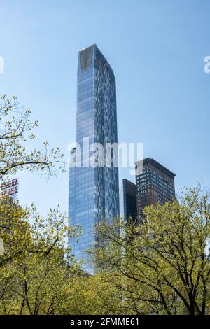 One57 Highrise Building, 57th Street, vue depuis Central Park, NYC, USA Banque D'Images