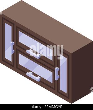 Porte-vêtements mural de cuisine icône de mobilier. Isométrique de la cuisine mur rack mobilier icône vectorielle pour la conception de Web isolée sur fond blanc Illustration de Vecteur