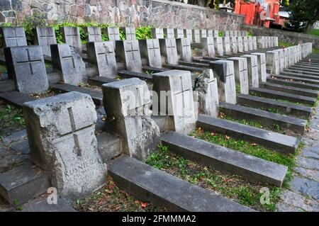 Cimetière de guerre polonais de la guerre de 1919-1921 entre la Pologne et l'Union soviétique et de la guerre de 1919-1920 entre la Pologne et la Lituanie au cimetière de Rasos, à Vilnius, en Lituanie. 19 septembre 2009 © Banque D'Images