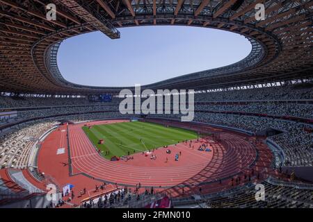 Tokyo, Japon. 9 mai 2021. Stade national Athlétisme : vue générale du stade national pendant le PRÊT STABLE TOKYO - Athlétisme au stade national à Tokyo, Japon . Credit: AFLO/Alay Live News Banque D'Images