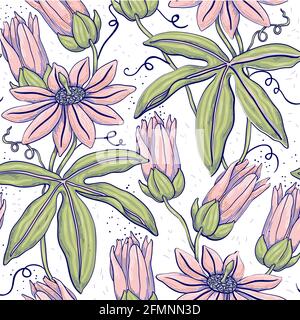 Fleurs roses motif abstrait Banque D'Images