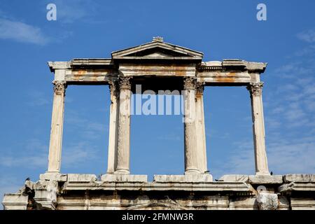 Détails des anciennes colonnes, Arch à Athènes Banque D'Images