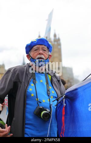Londres, Royaume-Uni. 11 mai 2021. Des manifestants pro-européens se sont rassemblés au Parlement. Credit: Uwe Deffner/Alay Live News Banque D'Images