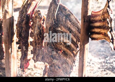 rôti de bœuf au sol, barbecue typique de l'amérique du sud Banque D'Images