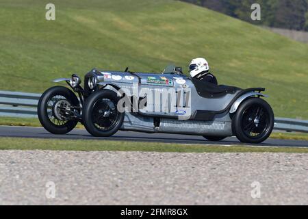 Frederic Wakeman, Patrick Blakeney-Edwards, réplique de Frazer Nash TT, Mad Jack for Pre-War Sports Cars, Donington Historic Festival 2021, Donington Banque D'Images