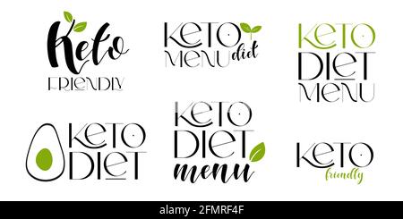Éléments de conception de vecteur de régime Keto friendly. Jeu de badges. Illustration de Vecteur