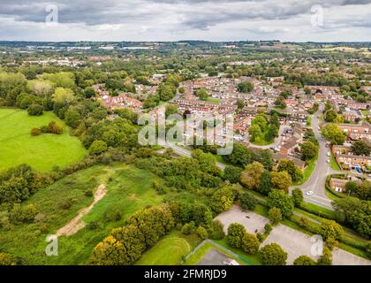 Vue aérienne de Matchborough West à Redditch, Worcestershire. Banque D'Images