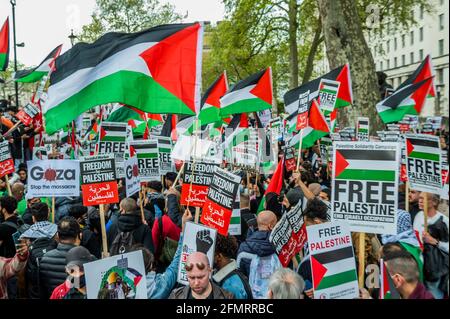 Londres, Royaume-Uni. 11 mai 2021. Une manifestation pro palestinienne à Whitehall, en face de Downing Street, s'opposant aux derniers projets d'Israël visant à déplacer les résidents palestiniens de Jérusalem. Crédit : Guy Bell/Alay Live News Banque D'Images