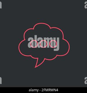 Icône de chat au néon en forme plate.SMS. Illustration de Vecteur