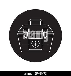 Icône de la ligne de couleur du conteneur de boîtes. Programme des donateurs. Pictogramme pour page Web, application mobile, Promo. Élément de conception UI UX GUI. Contour modifiable. Illustration de Vecteur