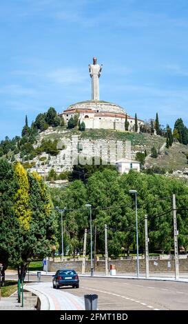 Cristo del Otero est la troisième plus grande statue du Christ au monde situé à Palencia, Espagne Banque D'Images