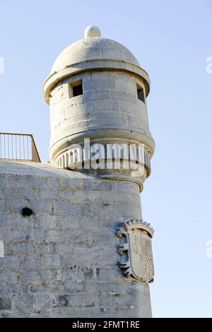 Château de Peniscola Castellon, Espagne. Détail des armoiries Banque D'Images